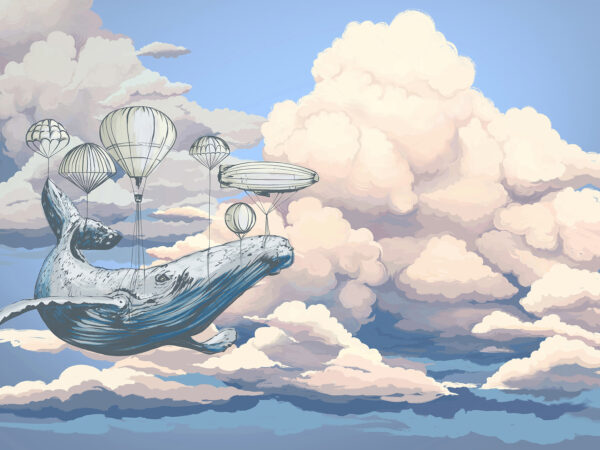 Veľryba s teplovzdušnými balónmi Veľryba s teplovzdušnými balónmi