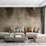 Fototapety Palmové listy na textúrovanom pozadí