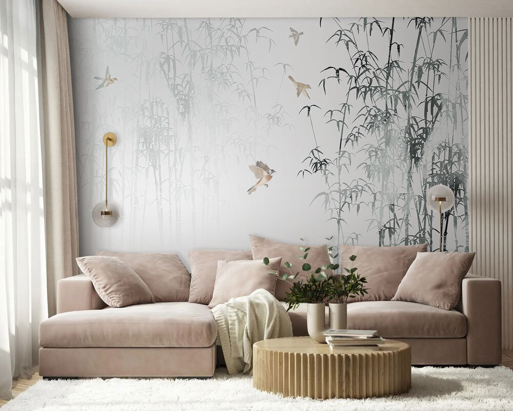 Birds flying birds in the fog Birds flying birds in the fog