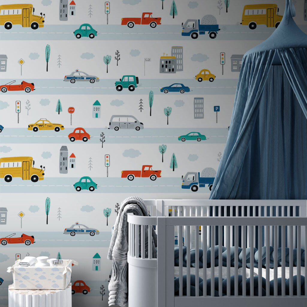 Pattern of cars and trucks Pattern of cars and trucks