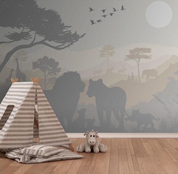 Group of animals in a landscape