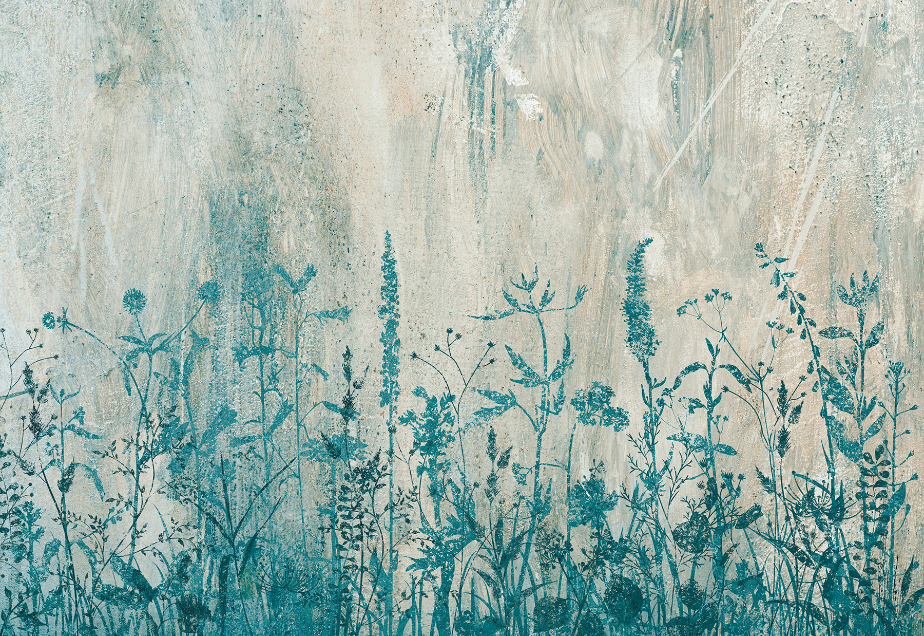 Botanical silhouettes in serene hues