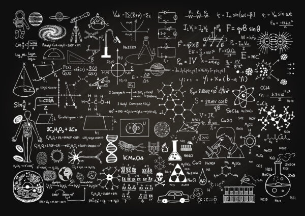 Tabuľa s matematickými symbolmi a vzorcami Tabuľa s matematickými symbolmi a vzorcami