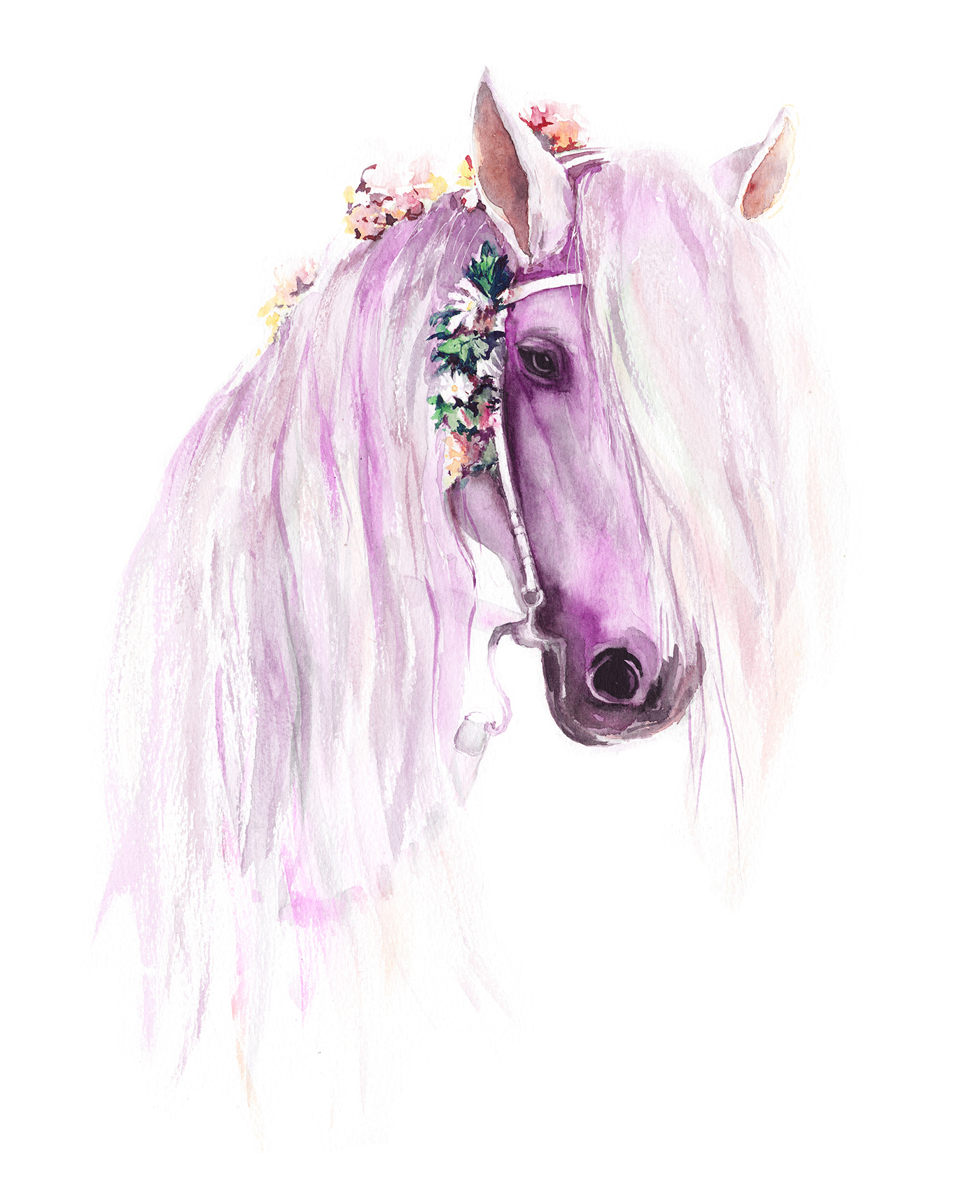 A watercolor of a horse A watercolor of a horse