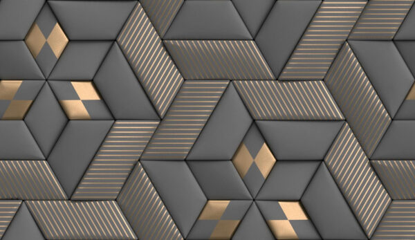 Geometrická elegancia v sivej a mosadznej farbe. Geometrická elegancia v sivej a mosadznej farbe.