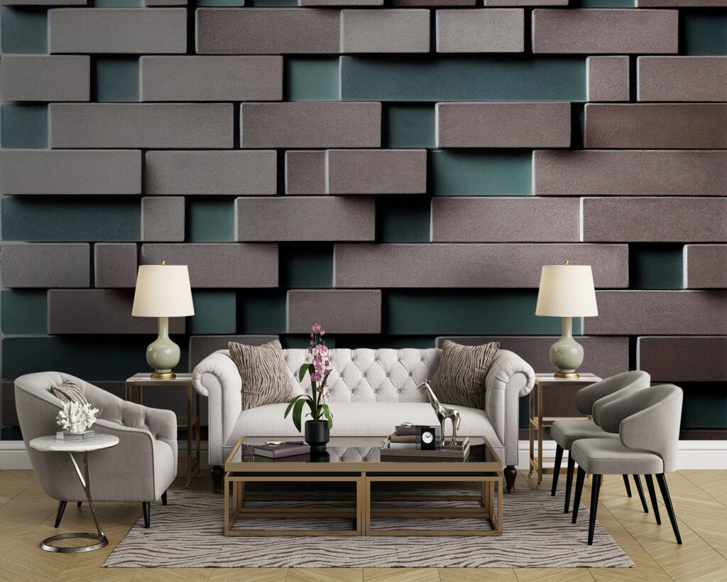 Wall of white and grey bricks Wall of white and grey bricks