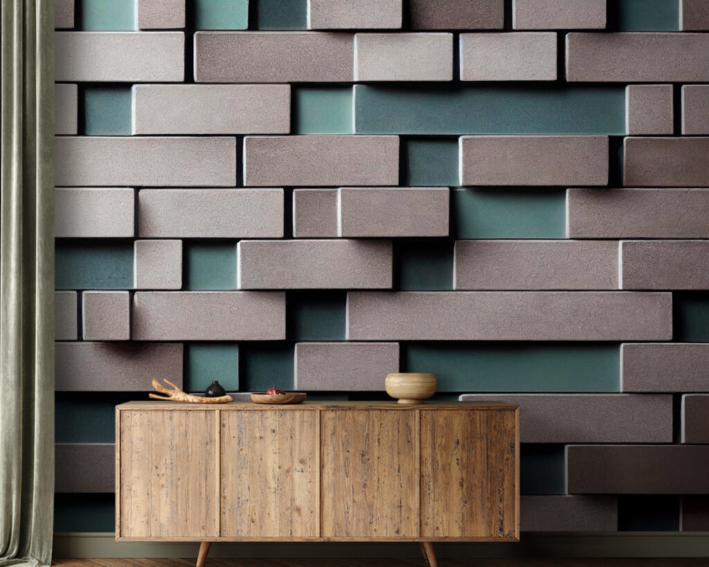 Wall of white and grey bricks Wall of white and grey bricks