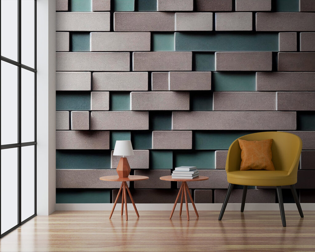 Wall of white and grey bricks Wall of white and grey bricks