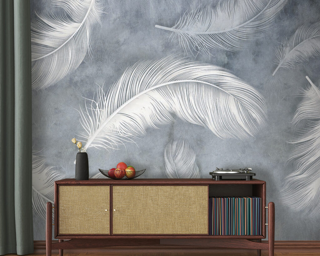 Group of white feathers