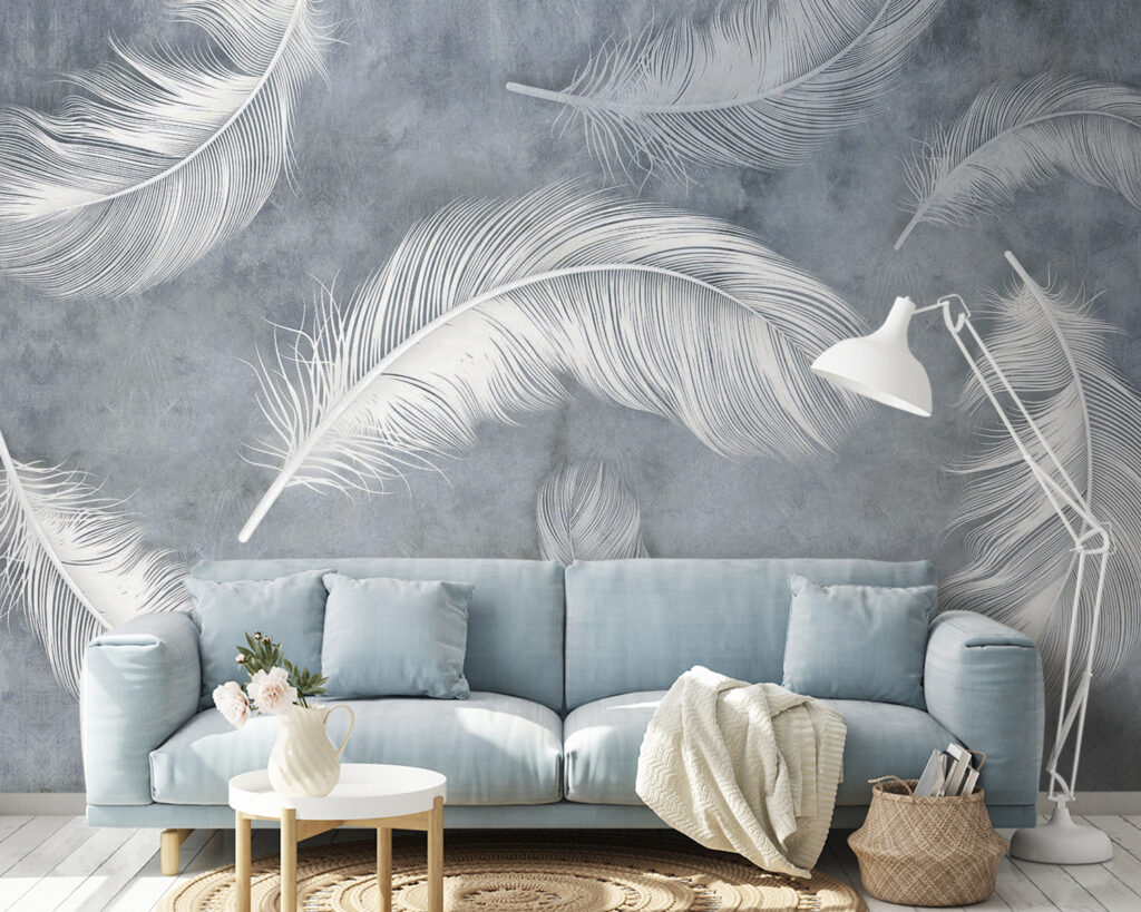Group of white feathers
