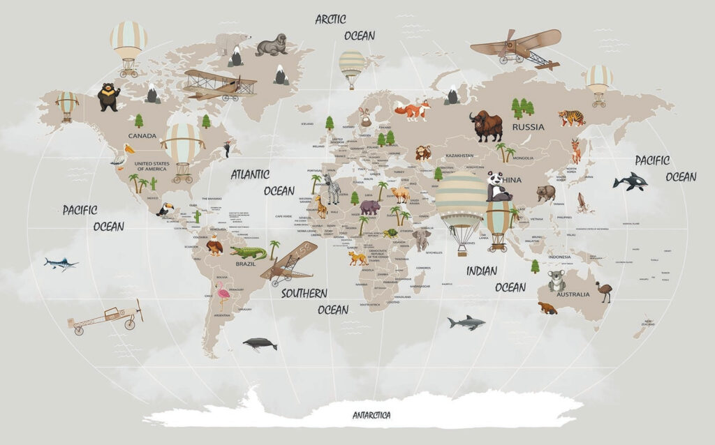 Mapa sveta so zvieratami Mapa sveta so zvieratami