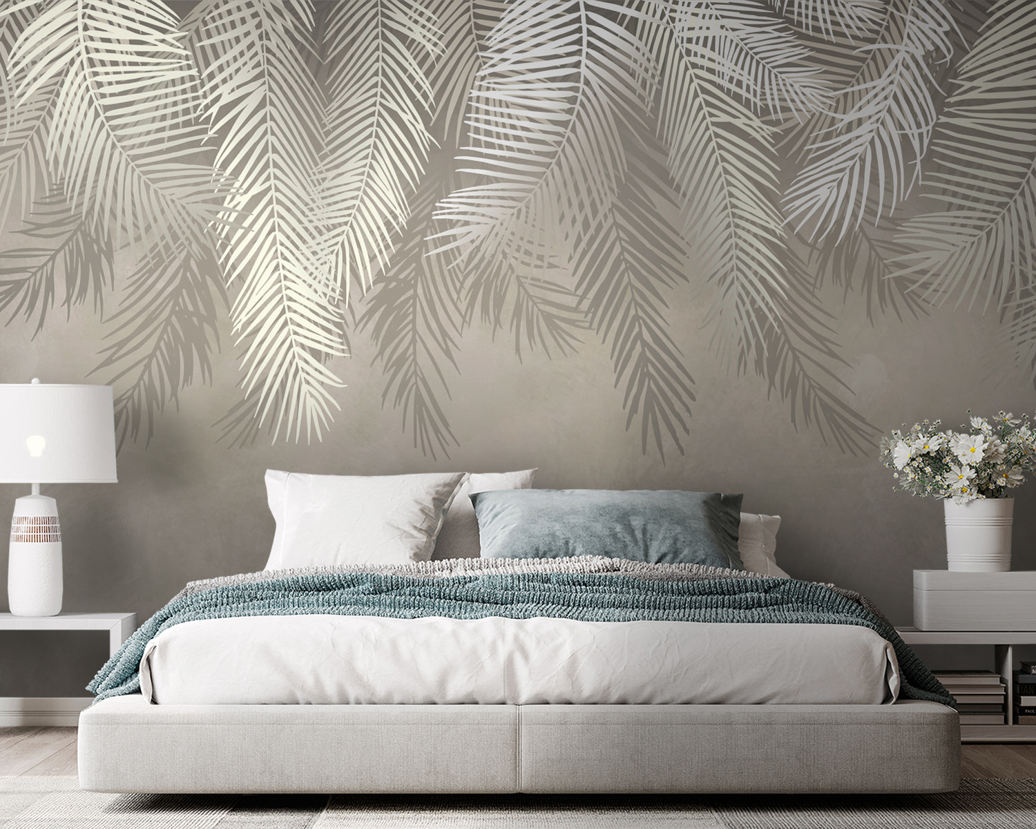 White leaves on a gray background White leaves on a gray background