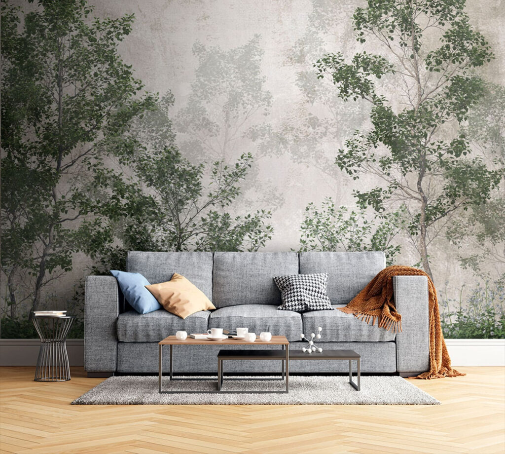 Group of trees with green leaves Group of trees with green leaves