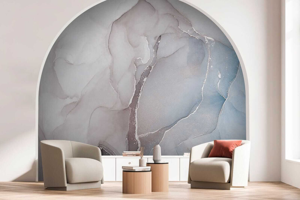 Abstract flowing shapes in soft tones