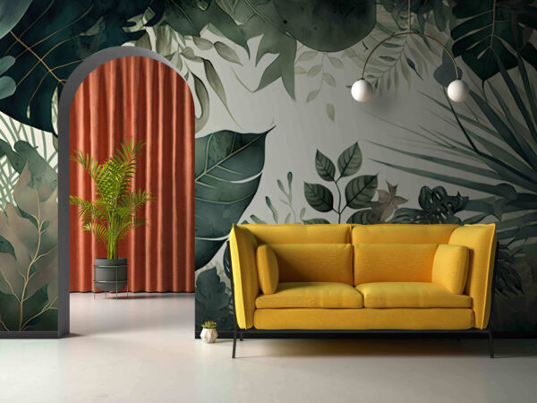 Lush green leaves in vibrant tones Lush green leaves in vibrant tones