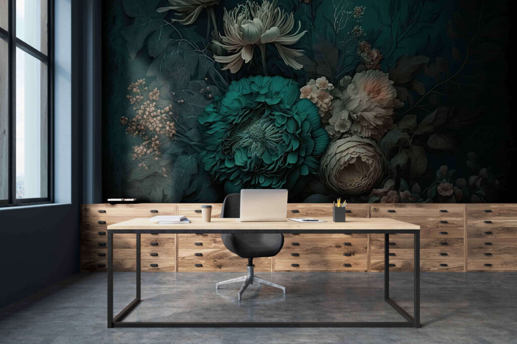 Elegant floral composition with deep hues