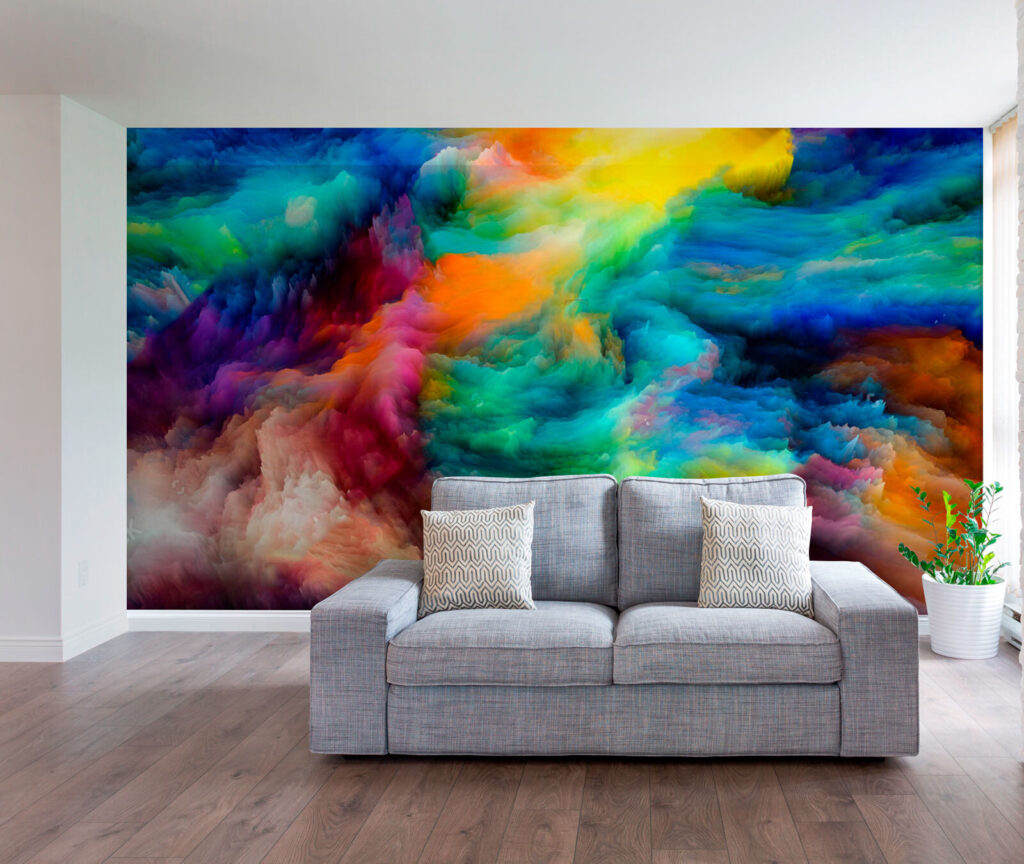 Colorful cloud of paint