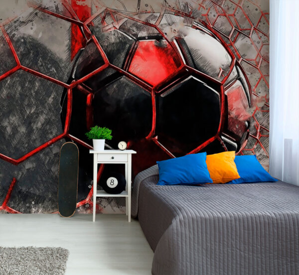 Football ball in a net