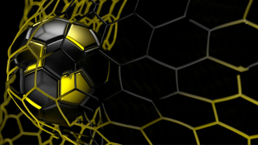 Futbalová lopta v sieti Futbalová lopta v sieti