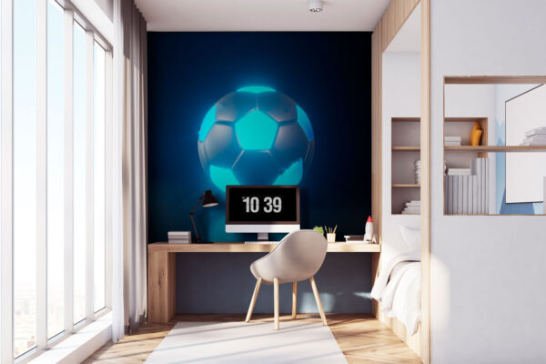 Futbalová lopta s modrými svetlami Futbalová lopta s modrými svetlami