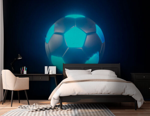 Futbalová lopta s modrými svetlami Futbalová lopta s modrými svetlami