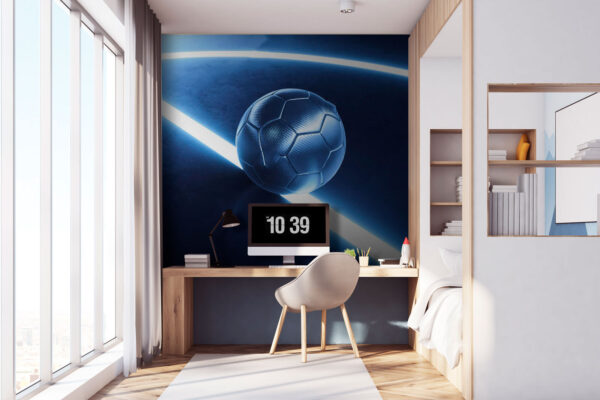 Futbalová lopta na modrom povrchu Futbalová lopta na modrom povrchu