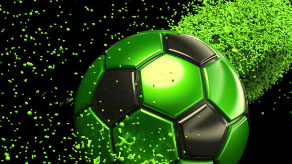 Zeleno-čierna futbalová lopta Zeleno-čierna futbalová lopta
