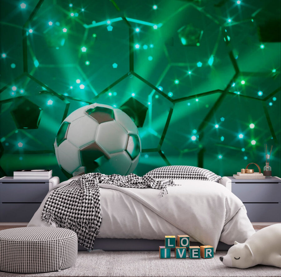 Futbalová lopta na reflexnom povrchu Futbalová lopta na reflexnom povrchu