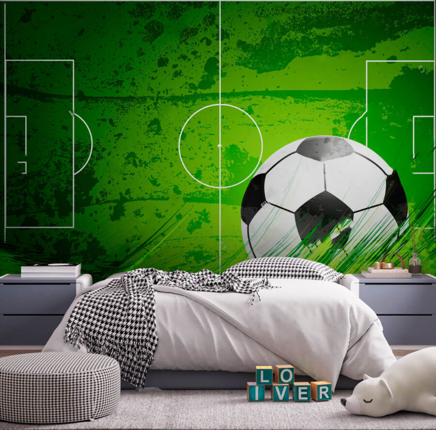 Futbalová lopta na zelenom ihrisku