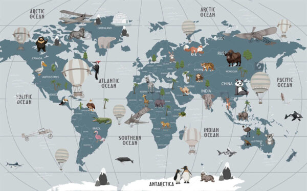 Mapa sveta so zvieratami Mapa sveta so zvieratami