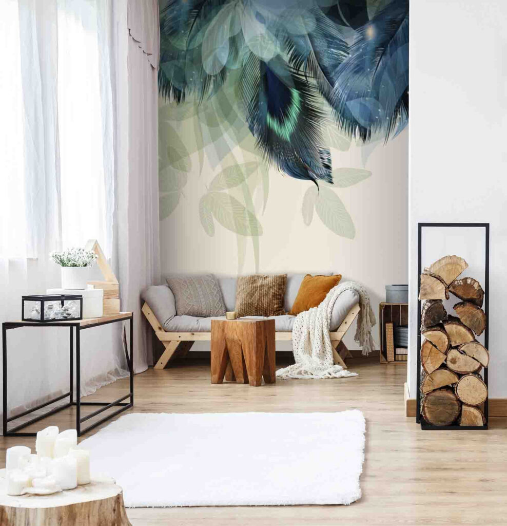 Blue and green feathers Blue and green feathers