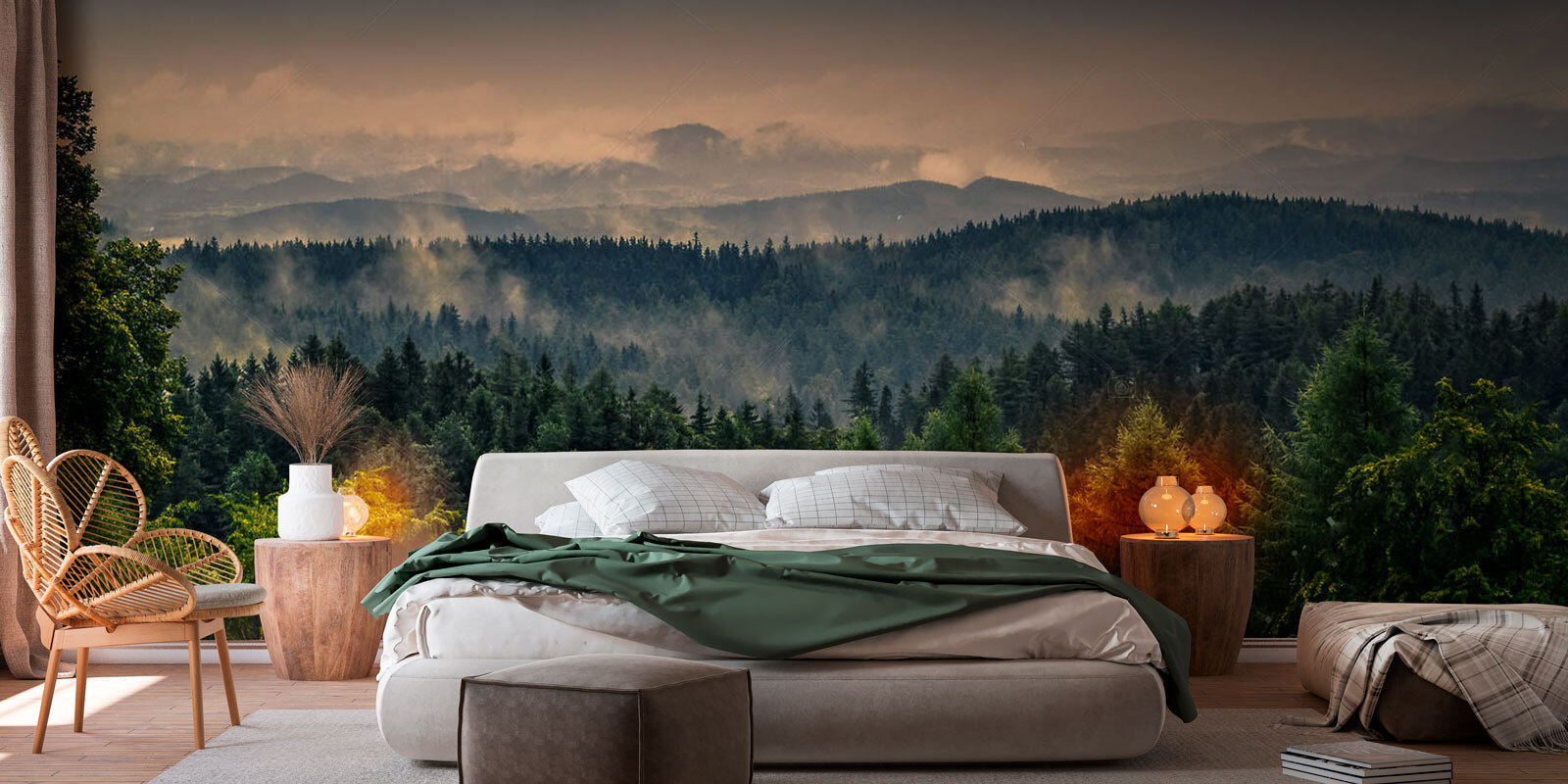 Forest with fog and clouds Forest with fog and clouds