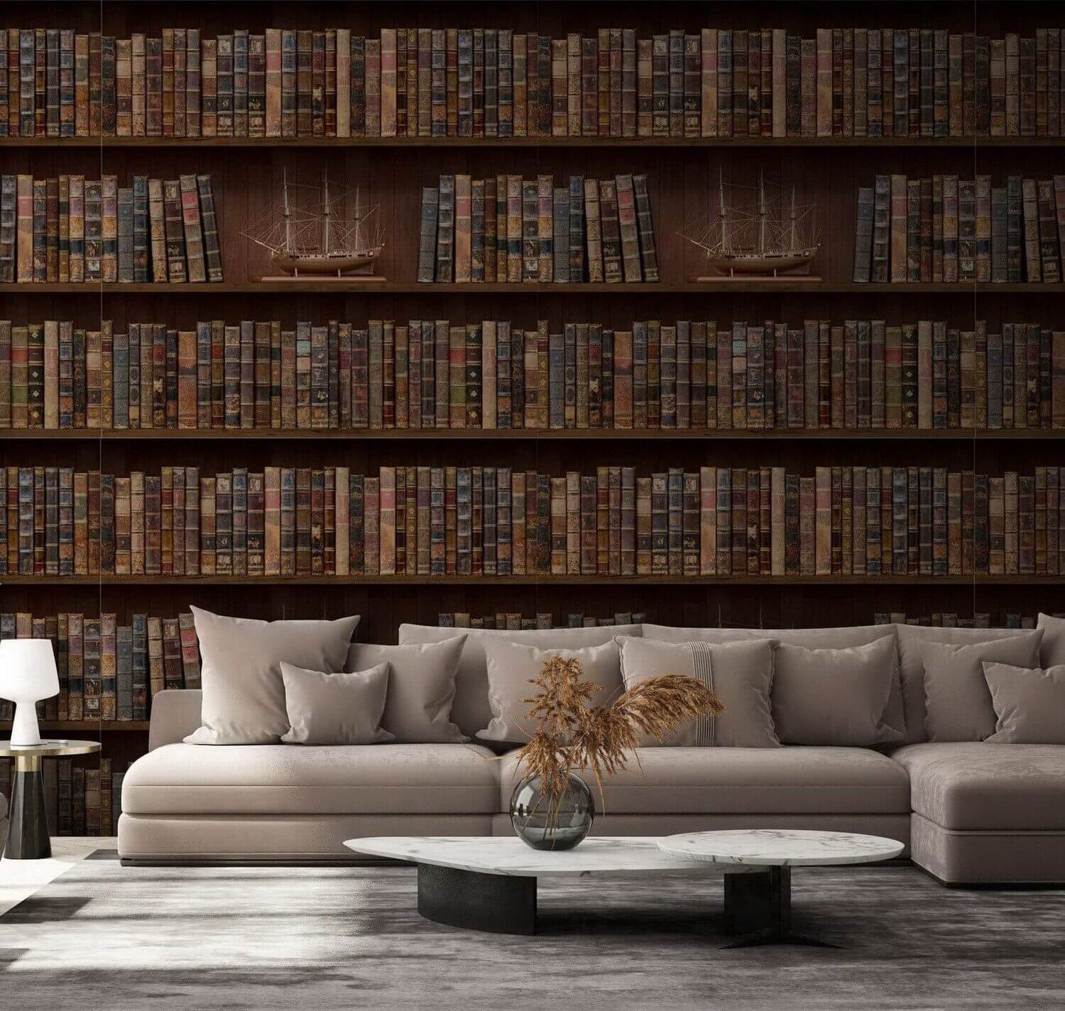 u72118pig1m - Stena z kníh s loďami - tegory