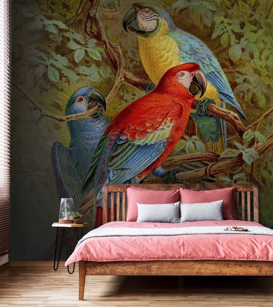 u71620pib1m 909x1024 - Skupina farebných vtákov na konári stromu - tegory