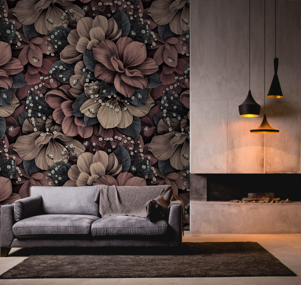 Group of flowers with small white and black leaves Group of flowers with small white and black leaves