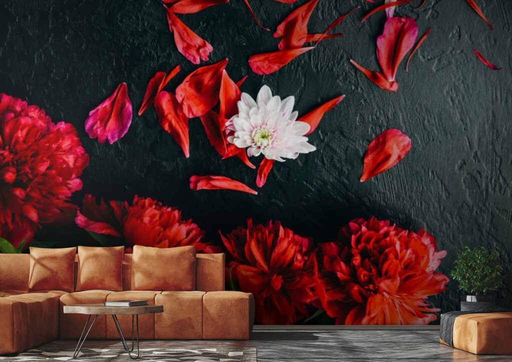 Skupina červených kvetov s okvetnými lístkami na čiernom povrchu u71471pig1 1024x724 - Skupina červených kvetov s okvetnými lístkami na čiernom povrchu - tegory