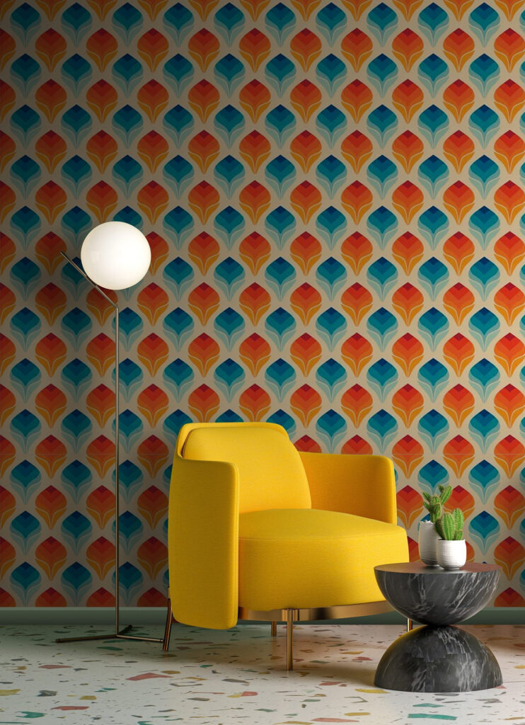 u71428pig3 742x1024 - Vzor oranžových a modrých listov - tegory