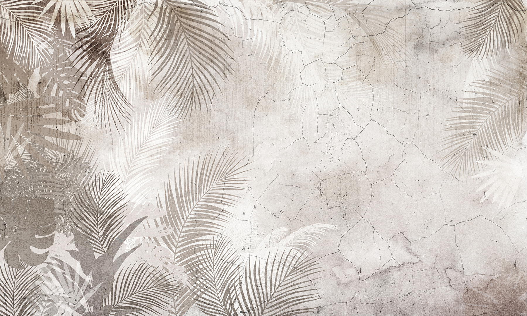 Wall with palm leaves