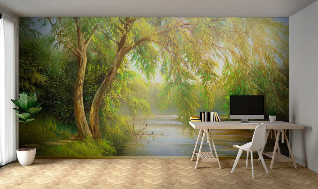 River with trees and grass