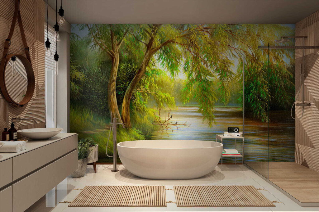River with trees and grass