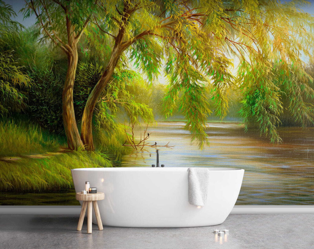 River with trees and grass