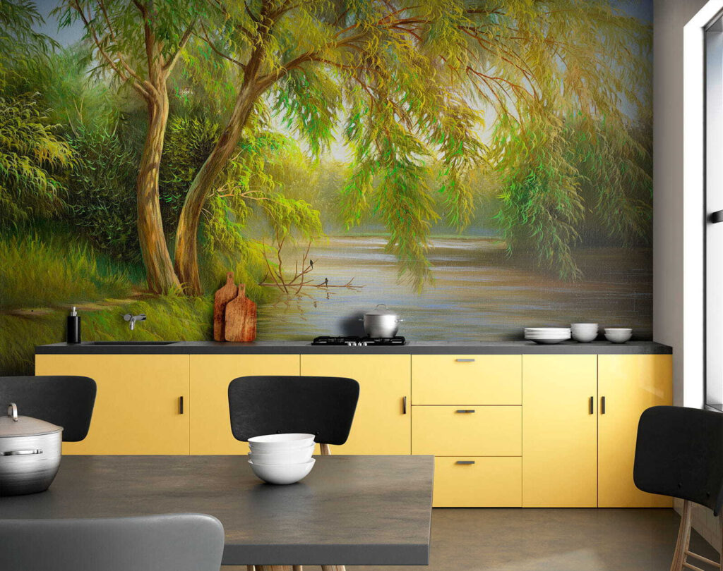 River with trees and grass