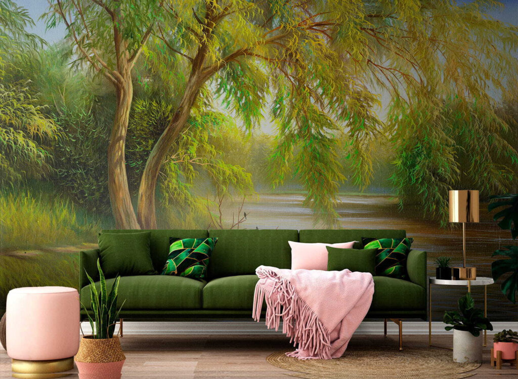 River with trees and grass
