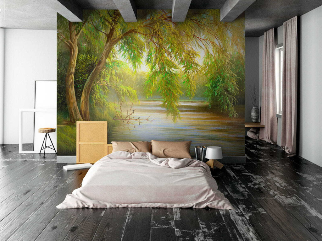 River with trees and grass