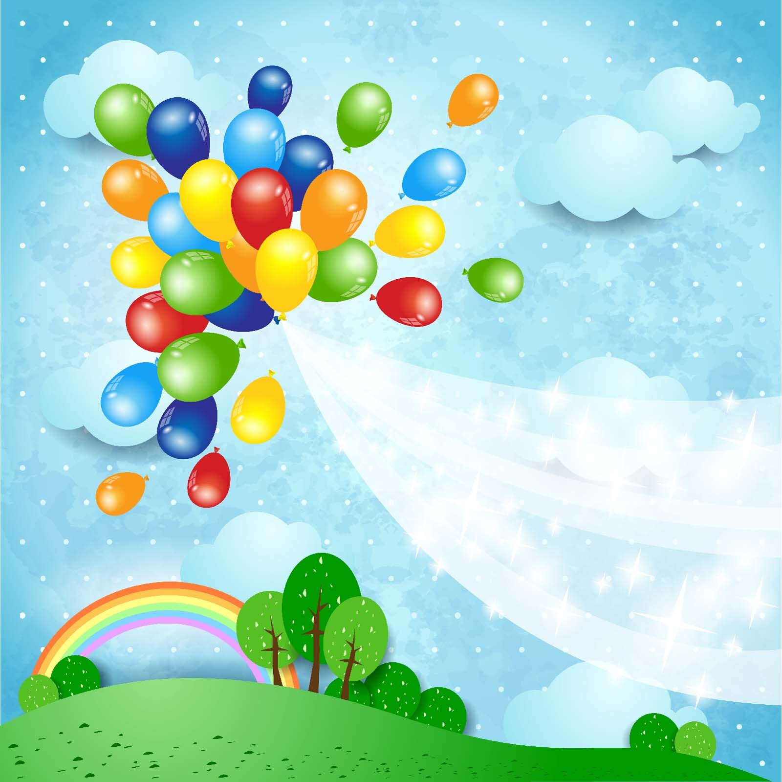 Colorful balloons flying in the sky Colorful balloons flying in the sky