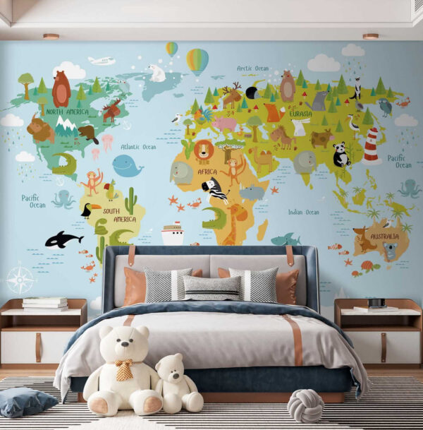 Mapa sveta so zvieratami Mapa sveta so zvieratami