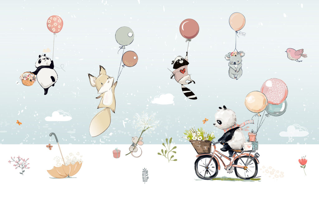 Karikatúra zvierat na bicykli Karikatúra zvierat na bicykli