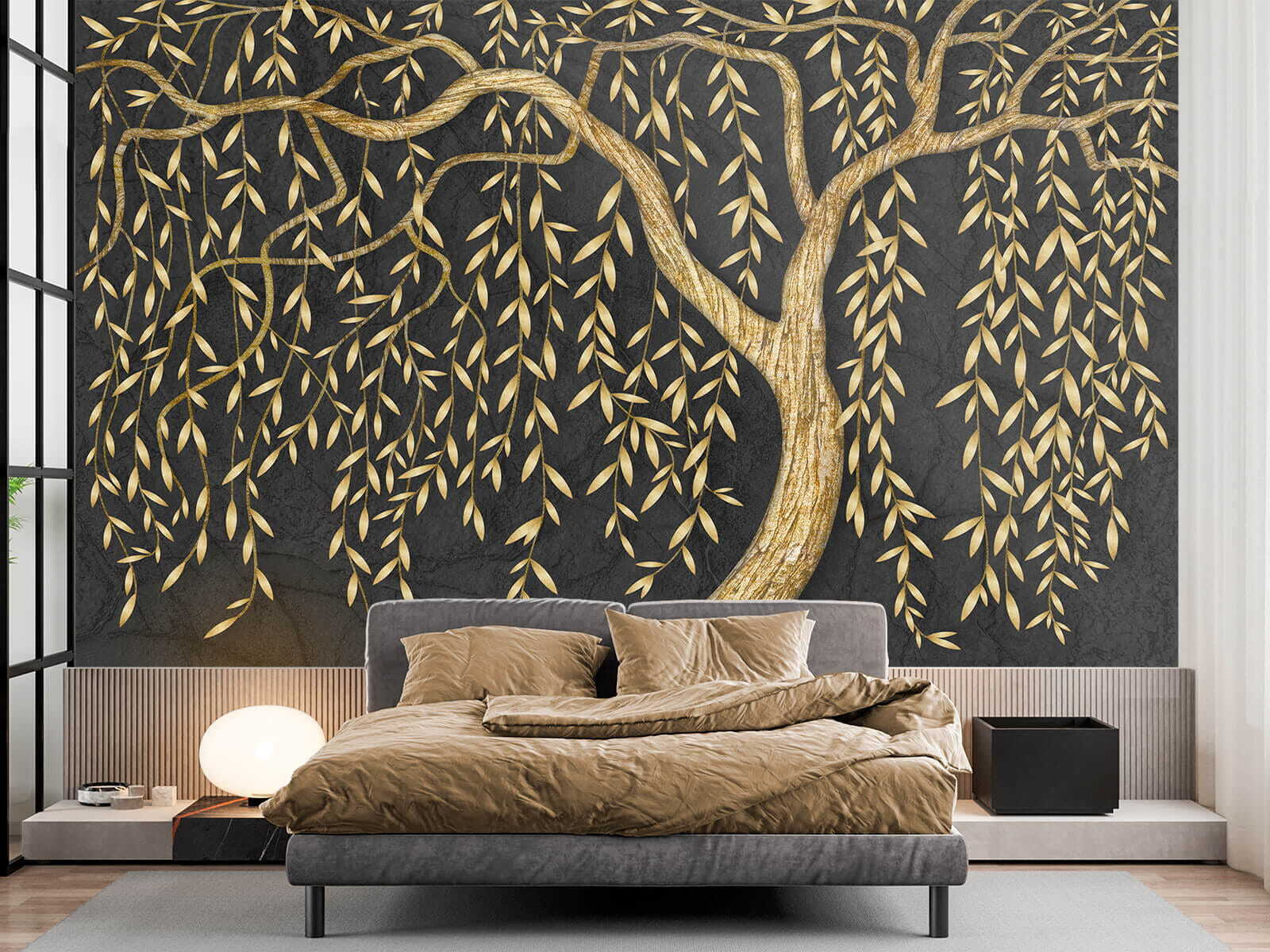 Elegant metallic tree on dark background. Elegant metallic tree on dark background.