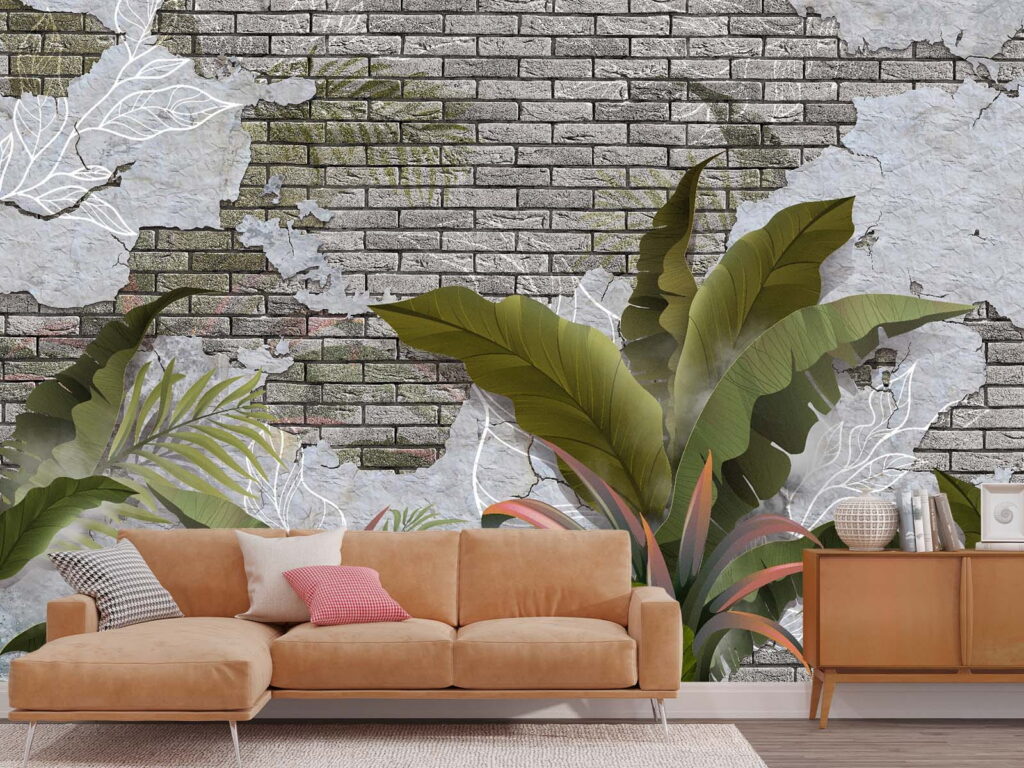 Tehlový múr s listami a tehlovou stenou u59823pig2 1024x768 - Tehlový múr s listami a tehlovou stenou - tegory