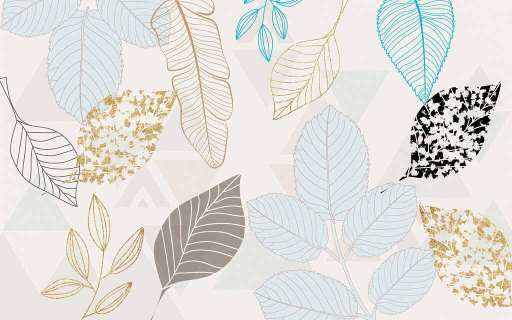 Pattern of leaves on a white background Pattern of leaves on a white background